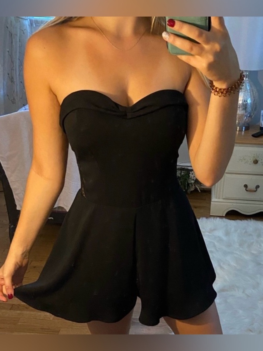 Guess Black Lace Sweetheart Neck Romper Jumpsuit